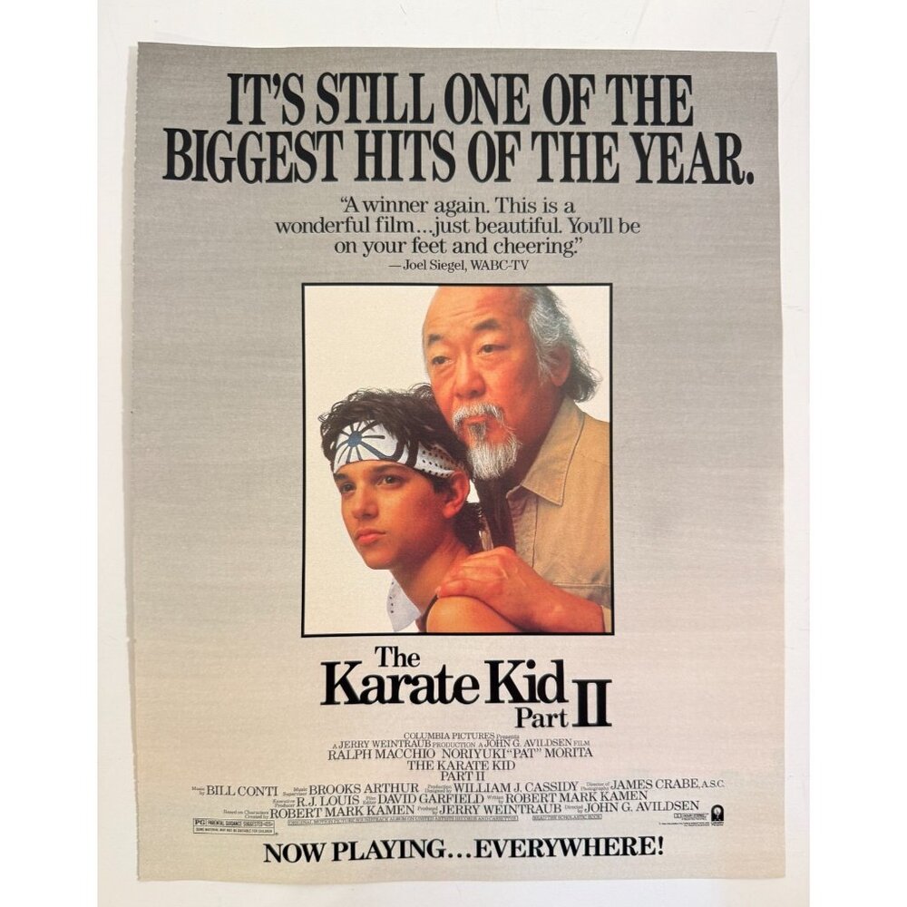 Vintage 1986 Karate Kid Part ll Movie Ralph Macchio Advertisement Print Ad